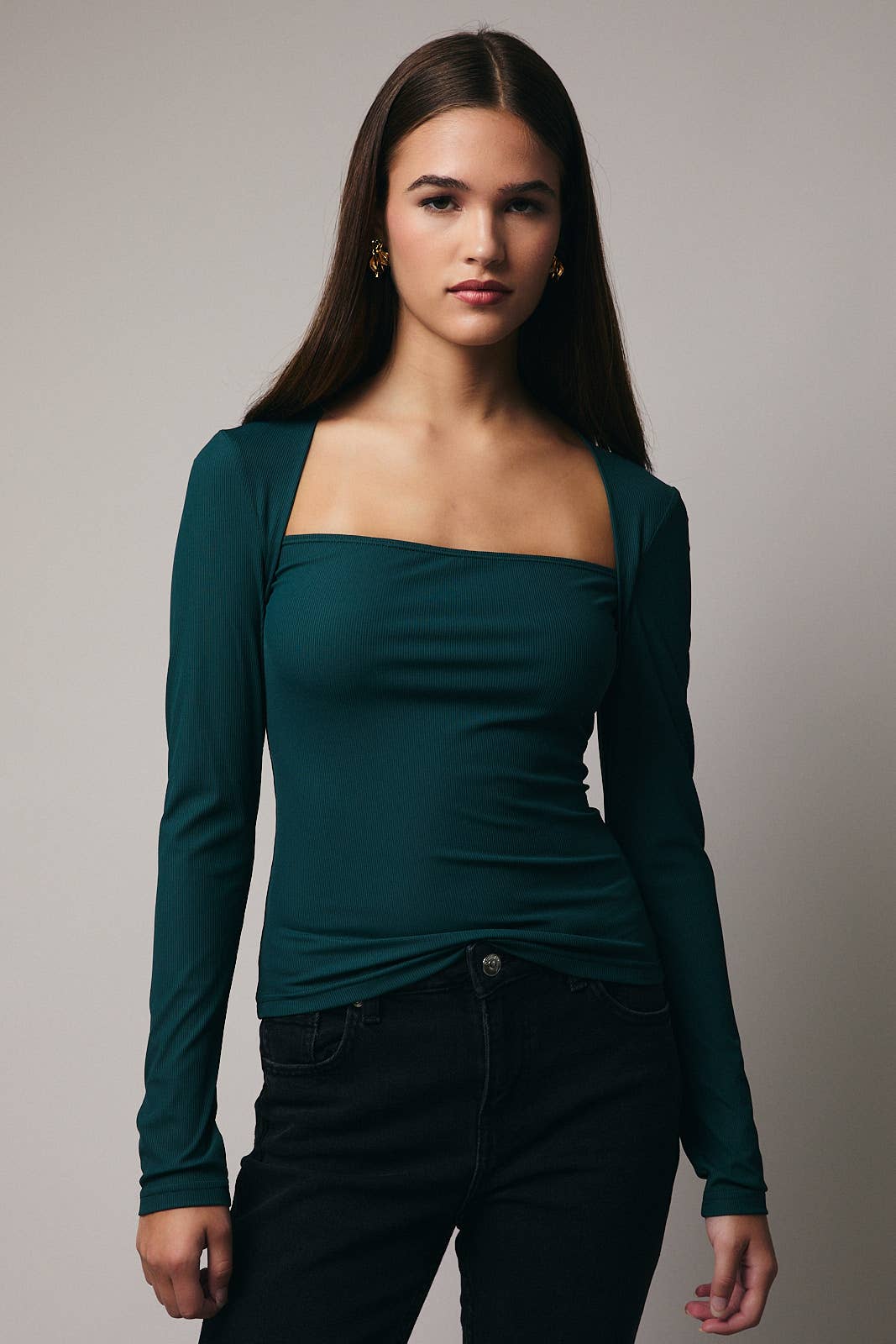 Arya Long Sleeve Square Neck Top