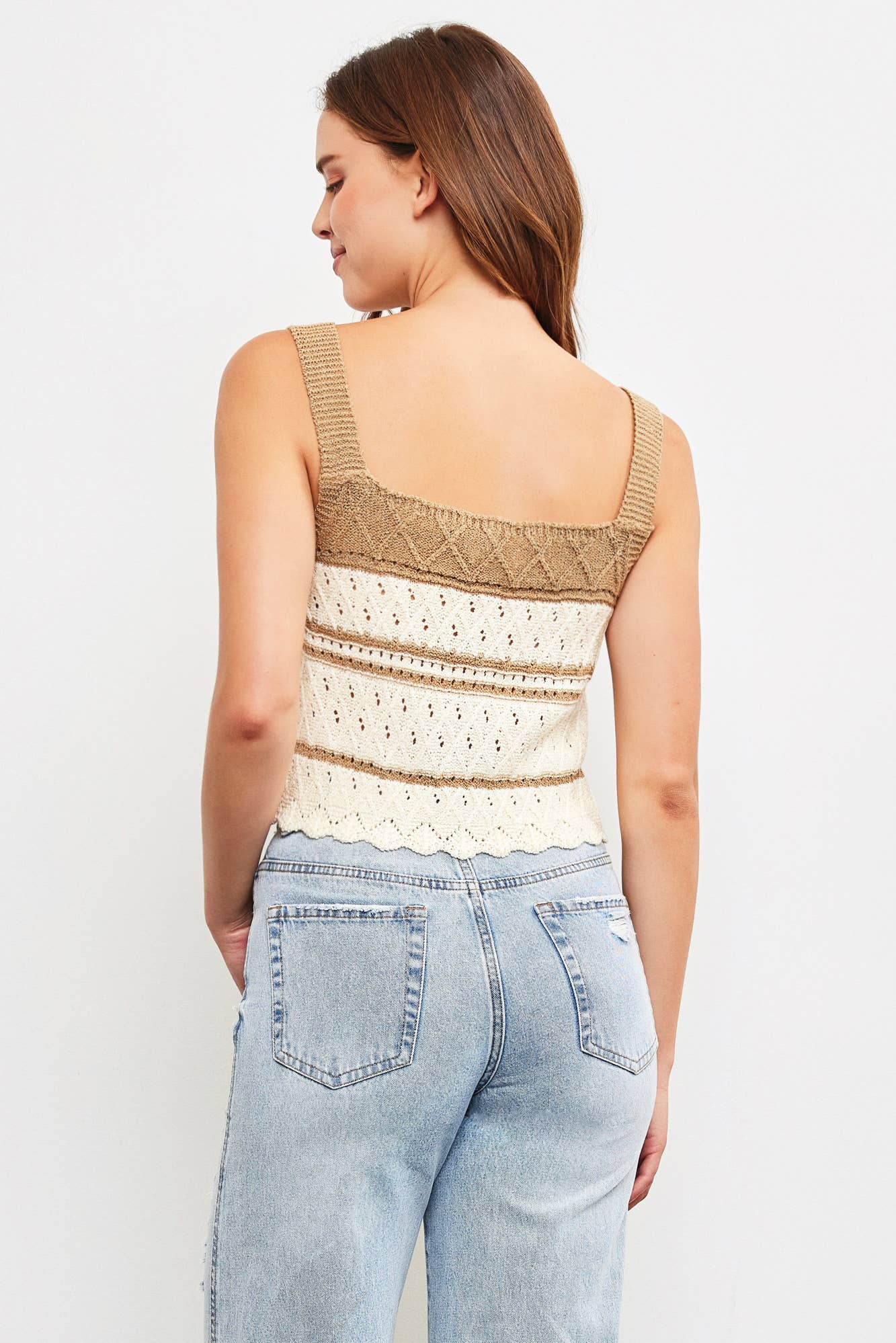 Ellie Crochet Cami Sweater Top