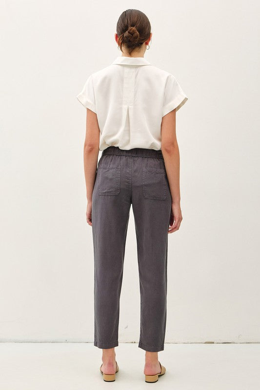 Lara Drawstring Tencel Ankle Pant