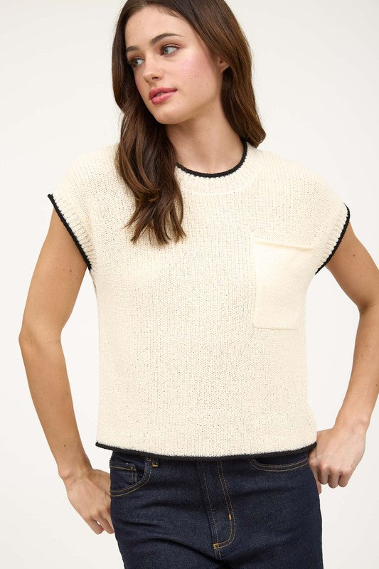 Stella Contrast Trim Knit Top