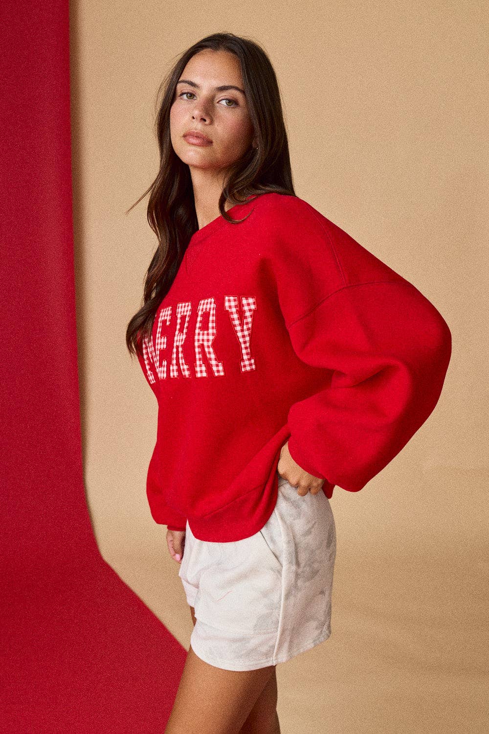 Merry Gingham Holiday Sweatshirt