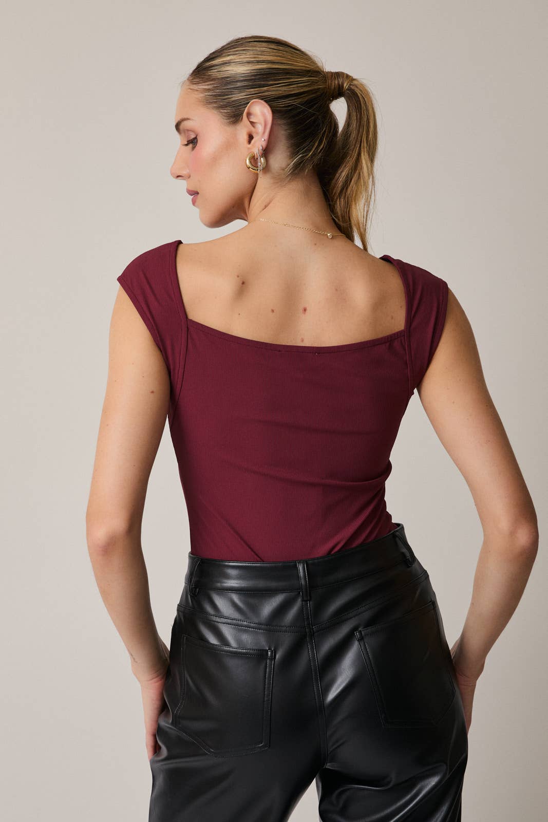 Bre Boat Neck Open Back Bodysuit