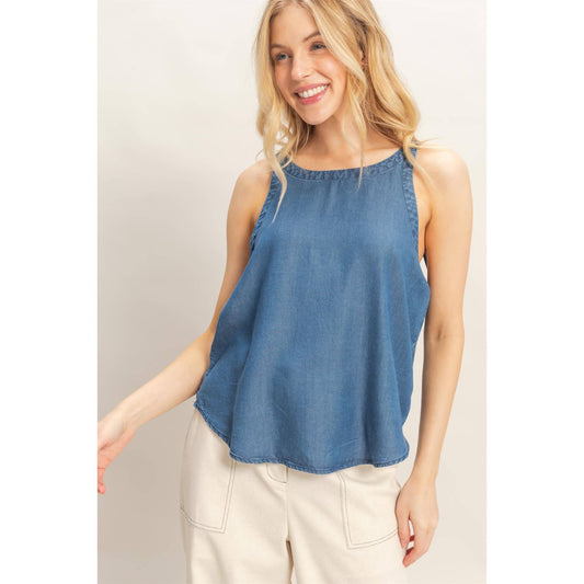 Amelia Mineral Wash Denim Tank