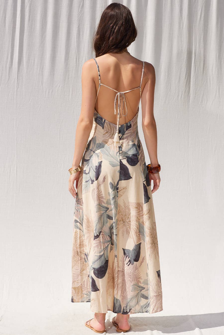 Gabriella Printed Open Back Maxi Dress