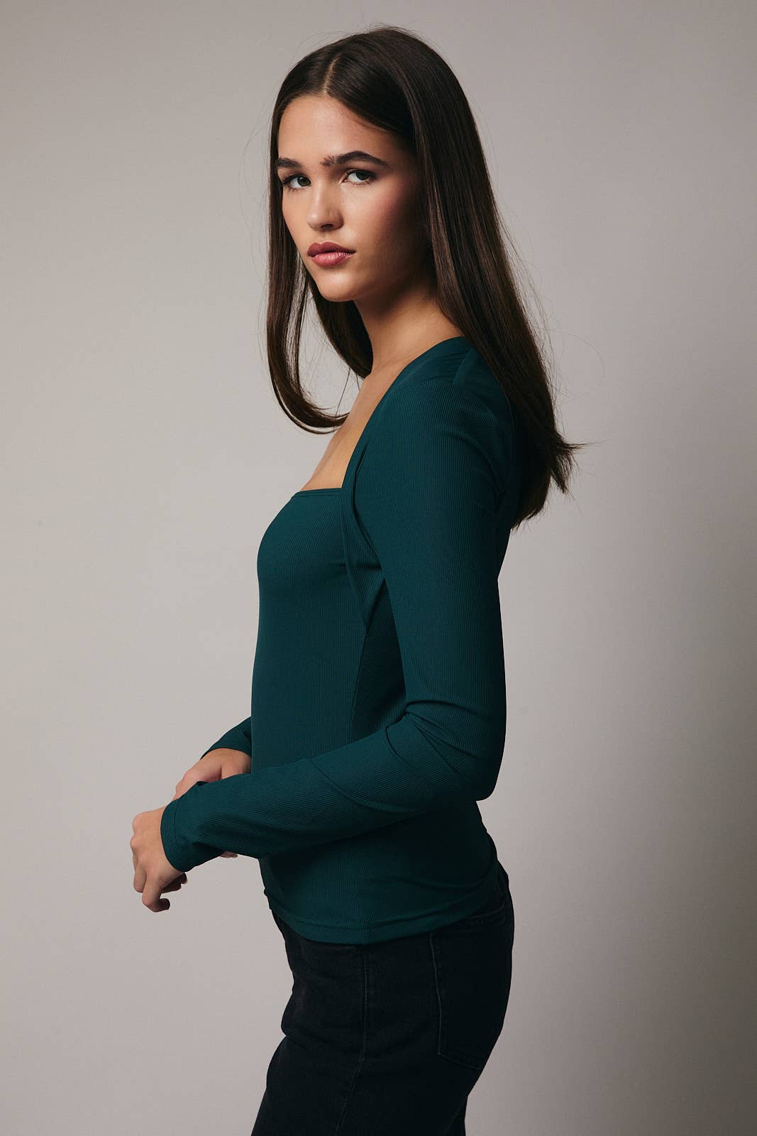 Arya Long Sleeve Square Neck Top