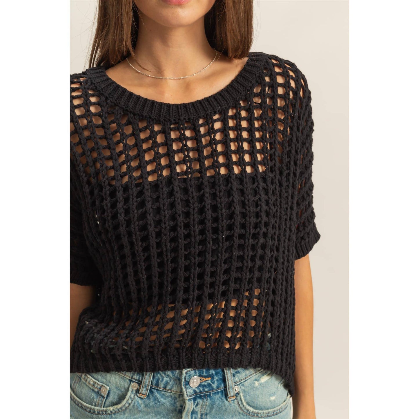 Aria Open Stitch Knit Top
