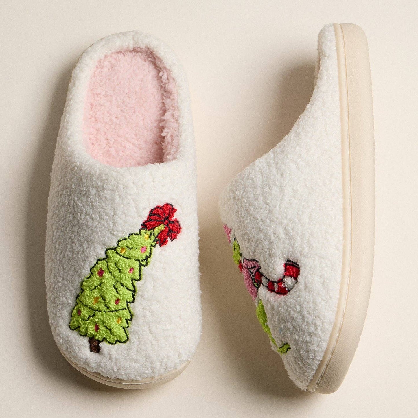 Grinch Christmas Tree Holiday Slippers