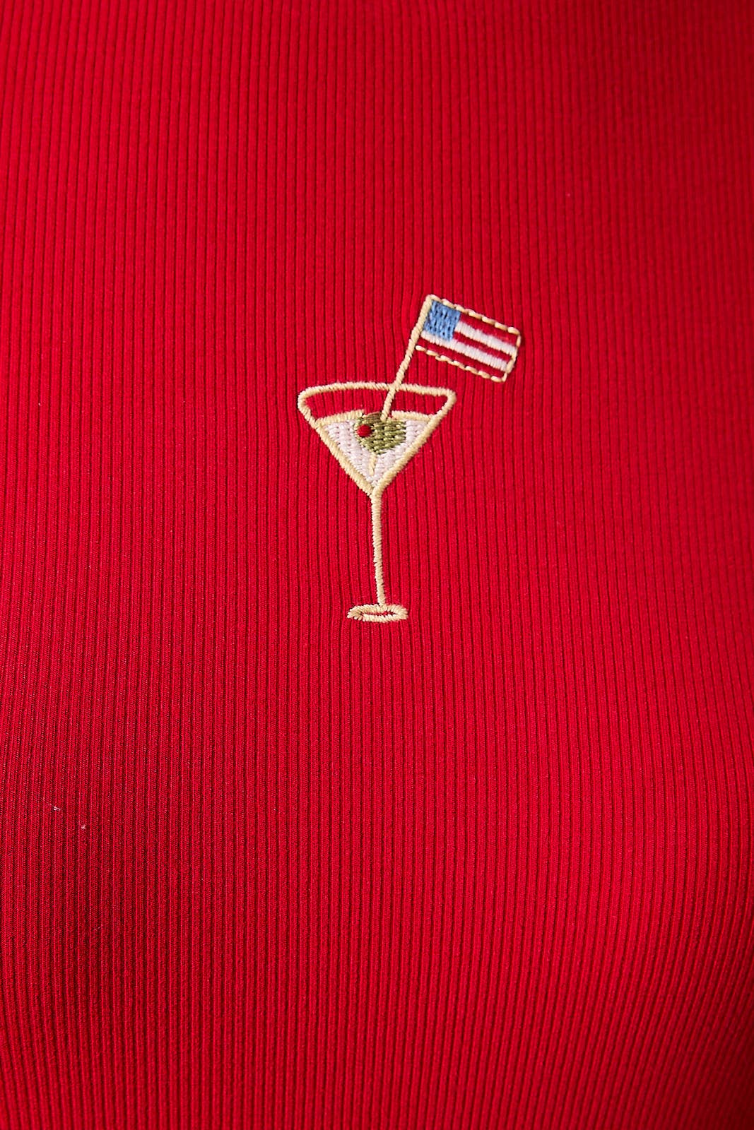 Rayna Flag Cocktail Ribbed Tee Shirt