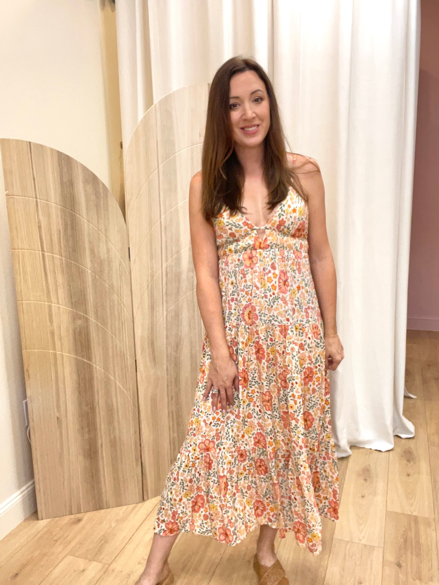 Hannah Floral Tie Back Maxi Dress