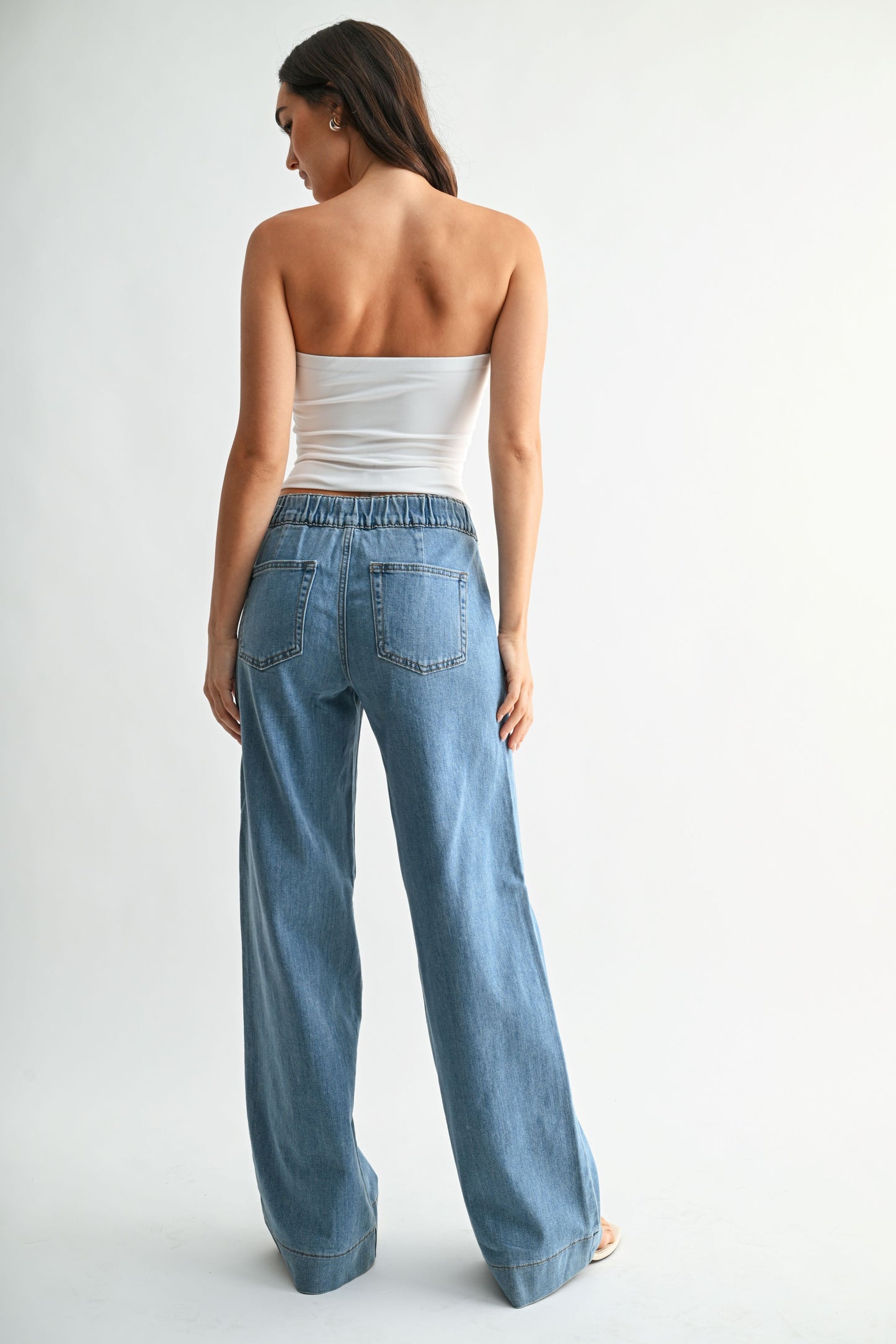 Just USA Wide Leg Tie Front Jeans
