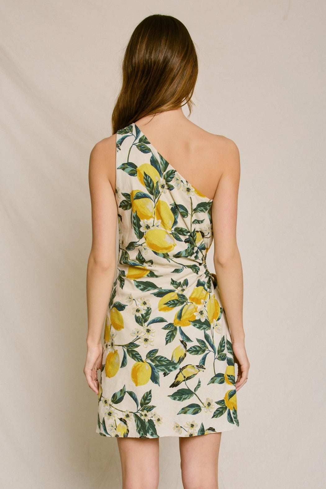 Marlena One Shoulder Lemon Dress