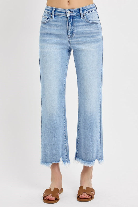 Risen Light Wash Straight Leg Ankle Jean