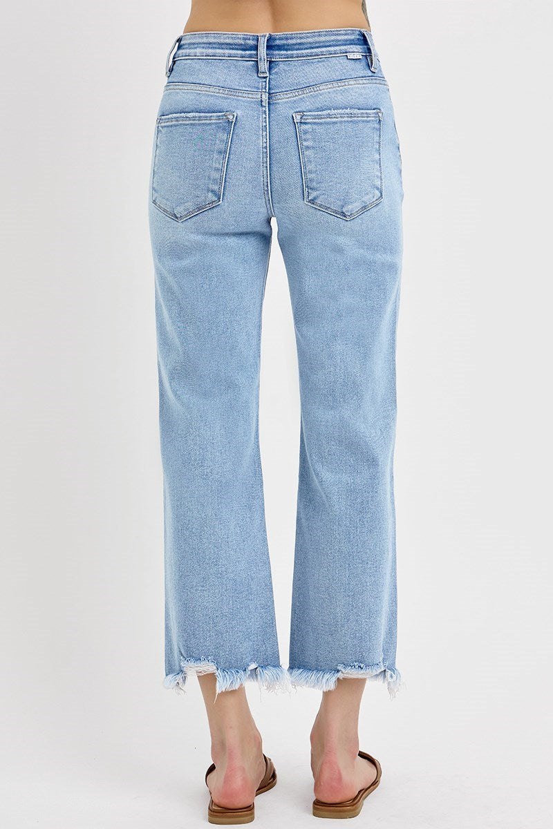 Risen Light Wash Straight Leg Ankle Jean