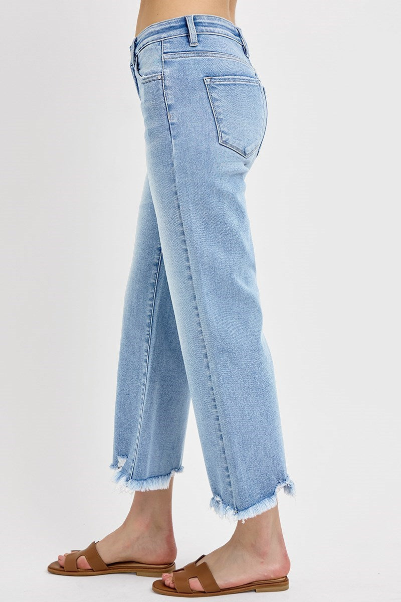 Risen Light Wash Straight Leg Ankle Jean