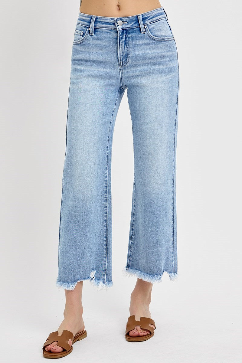 Risen Light Wash Straight Leg Ankle Jean