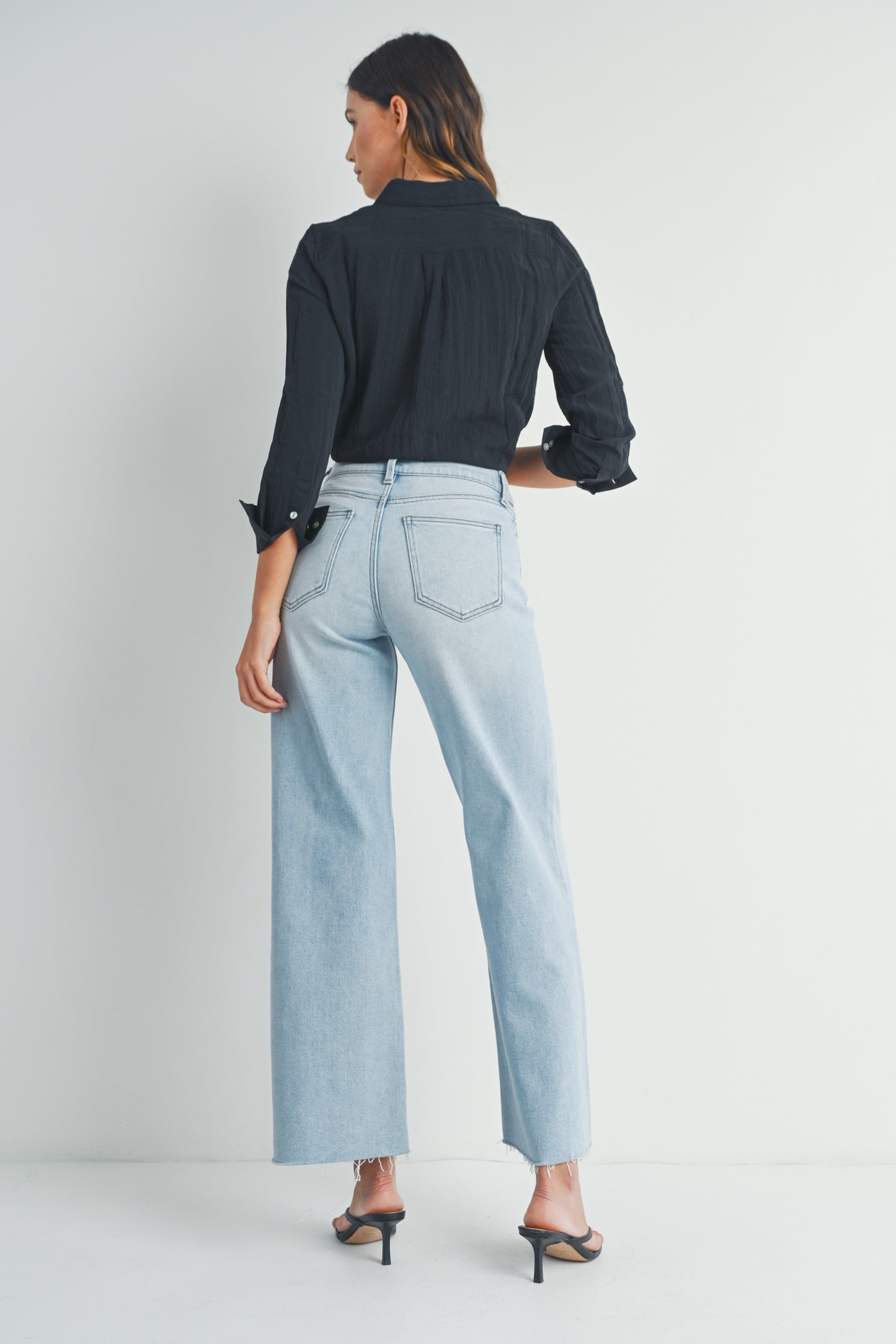 Just USA Light Wash Wide Leg Jeans