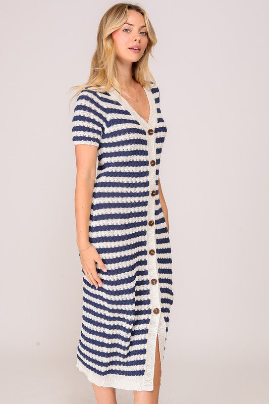 Lucy Navy & White Stripe Sweater Dress