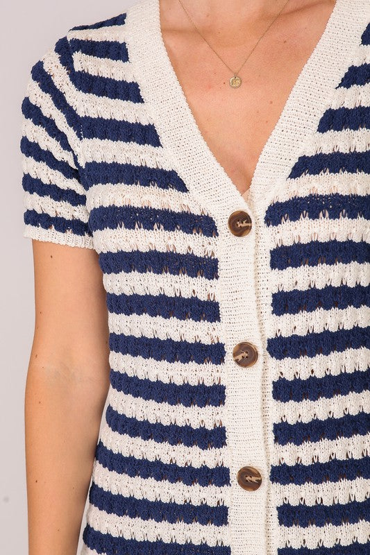 Lucy Navy & White Stripe Sweater Dress