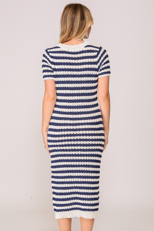 Lucy Navy & White Stripe Sweater Dress