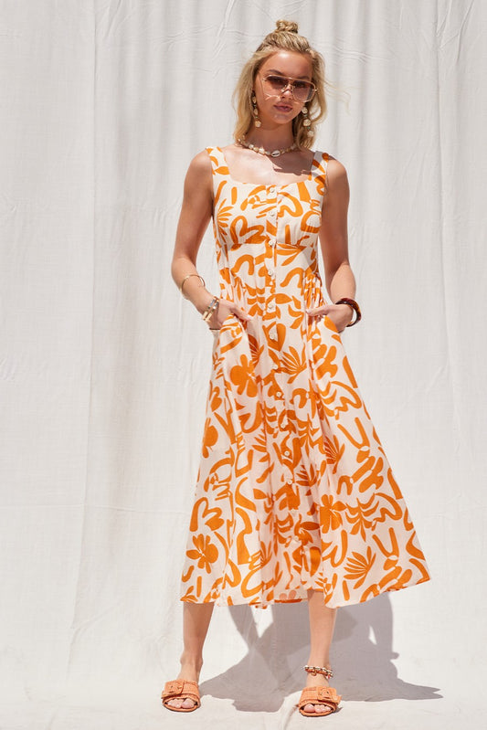 Autumn Floral Maxi Dress