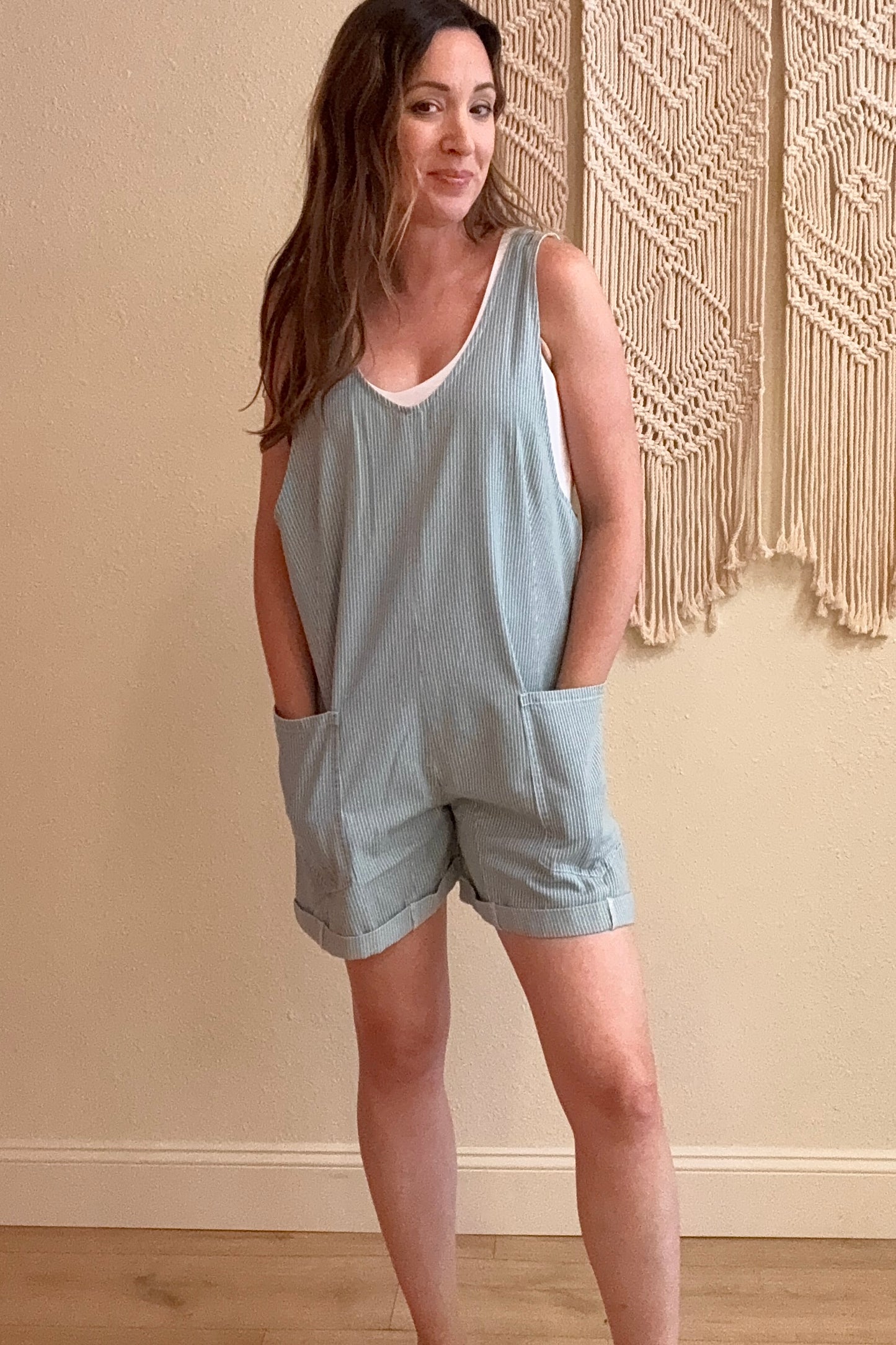 Allison Denim Stripe Romper