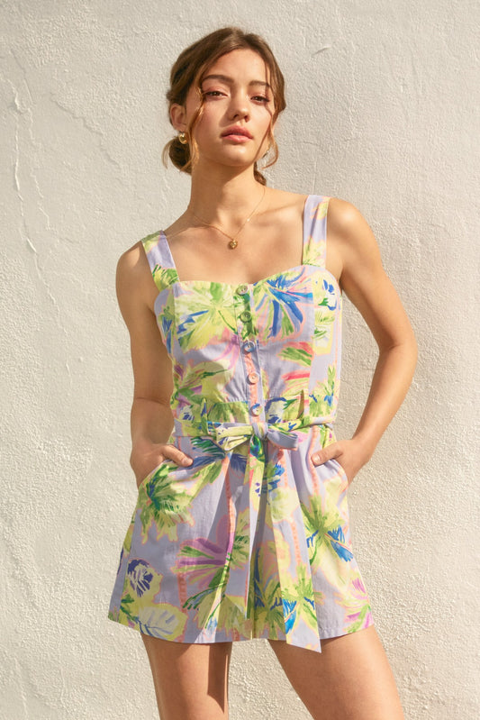 Mia Tropical Print Romper