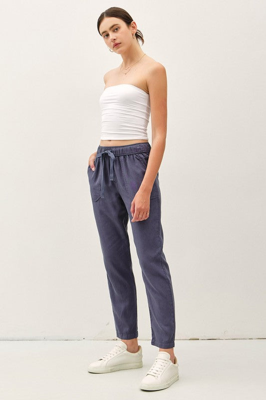 Lara Drawstring Tencel Ankle Pant