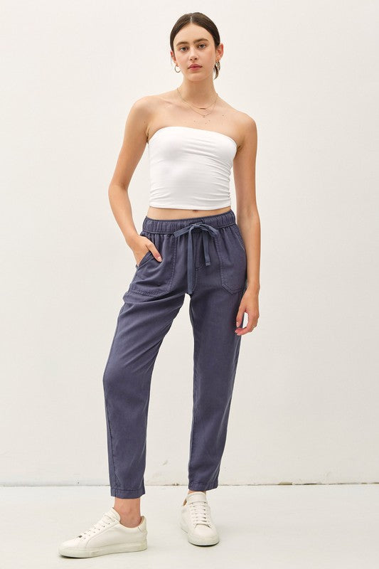 Lara Drawstring Tencel Ankle Pant