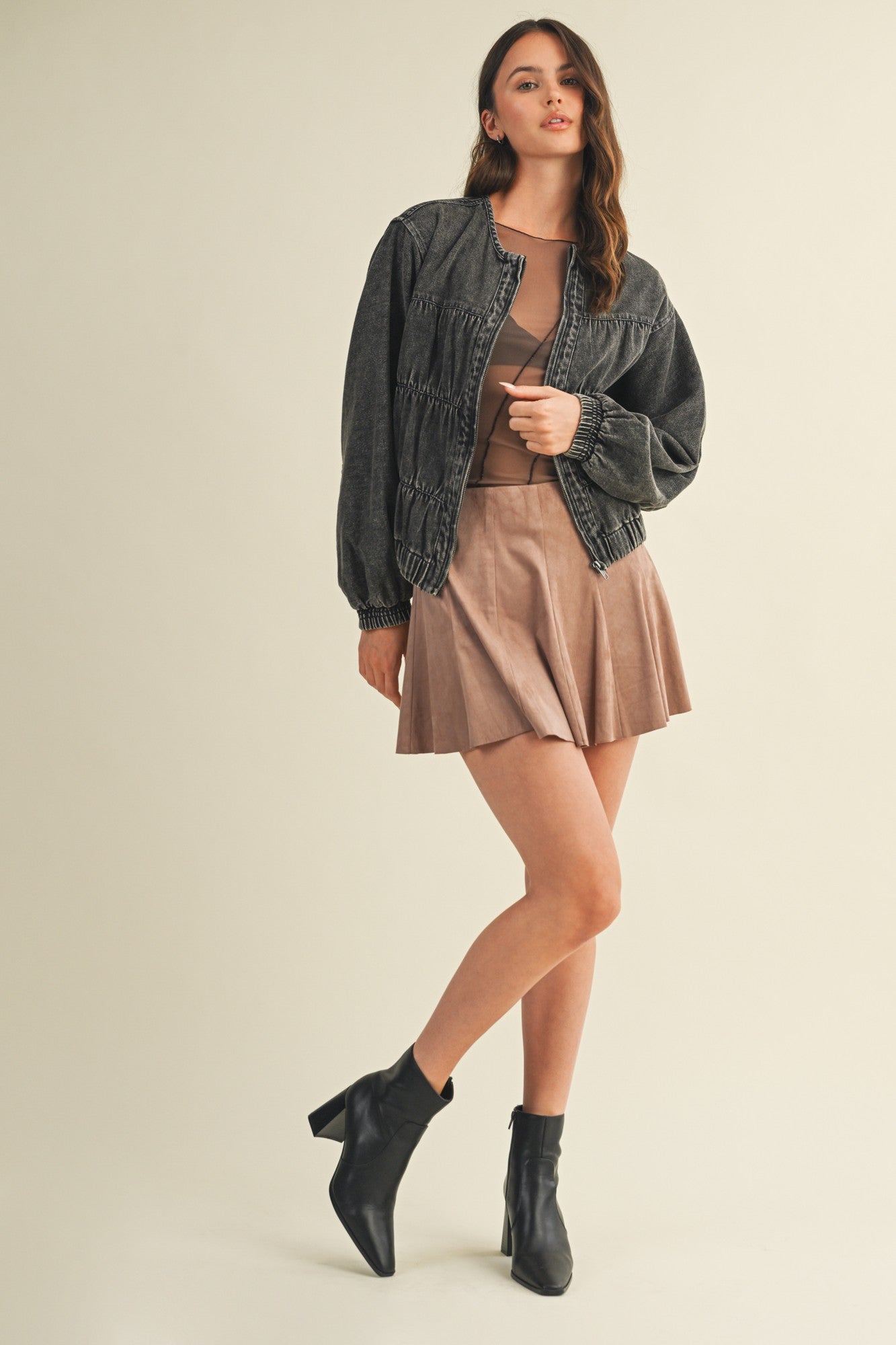 Scarlette Suede Skort Mocha