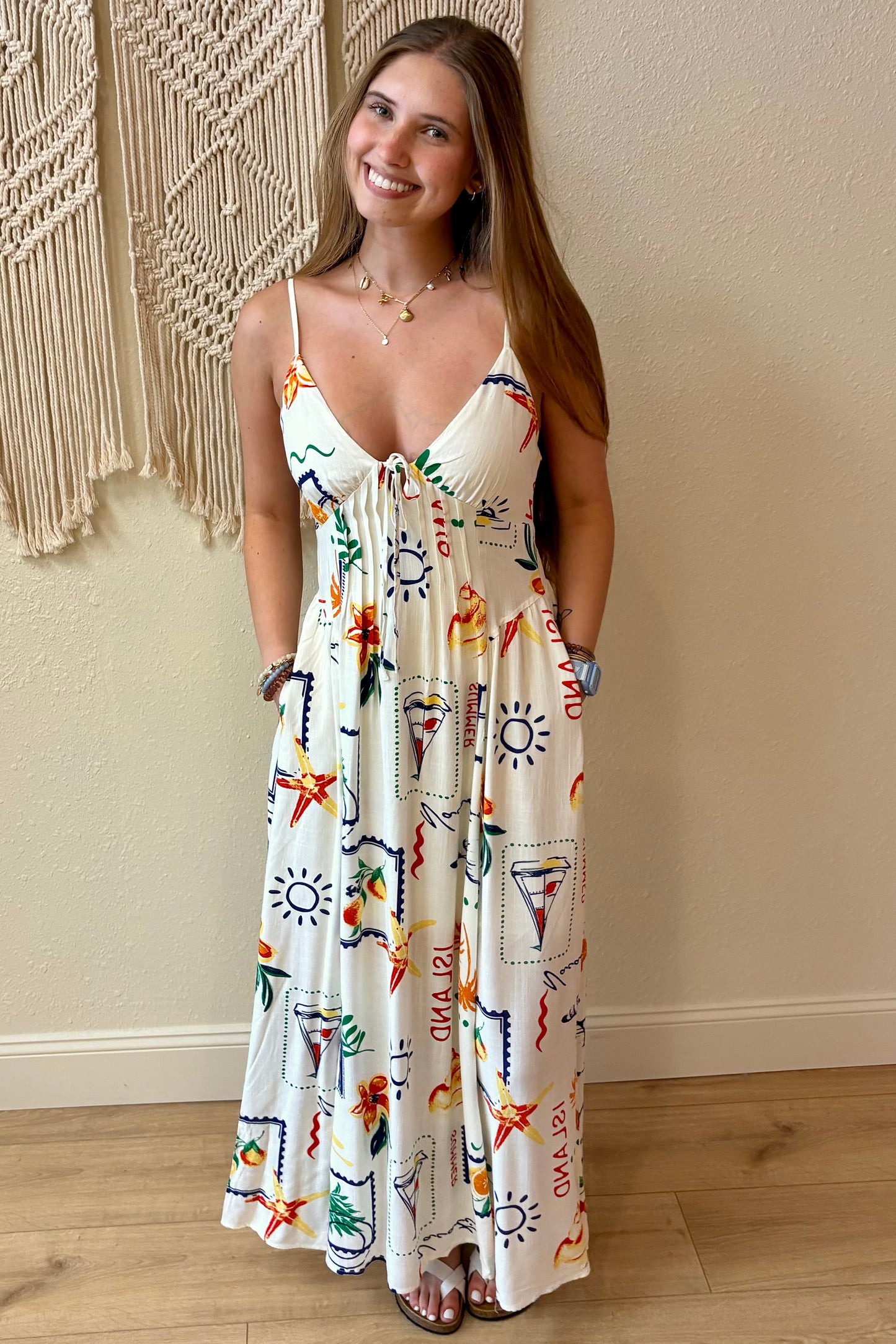 Isabella Tropical Print Maxi Dress