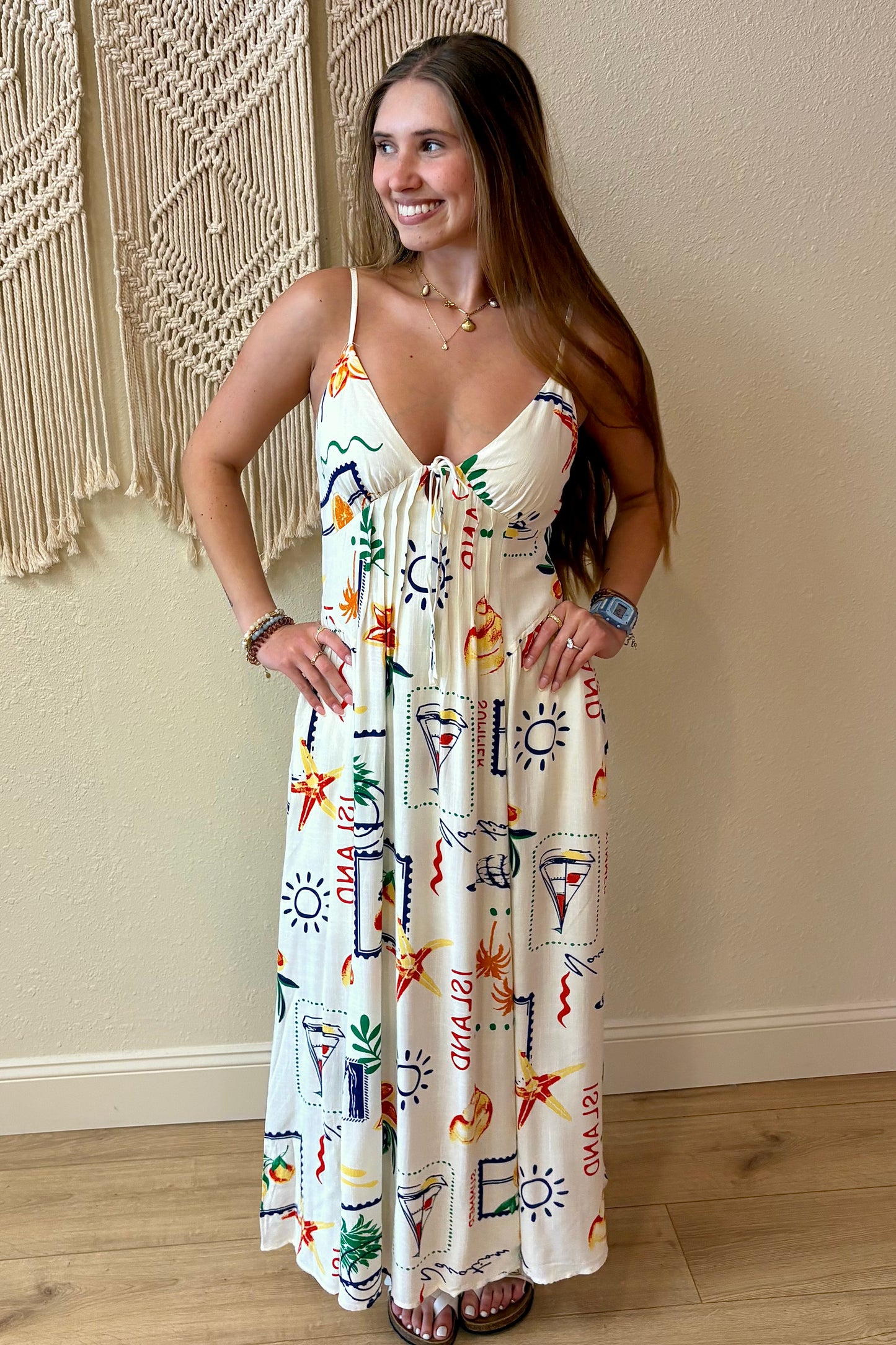 Isabella Tropical Print Maxi Dress