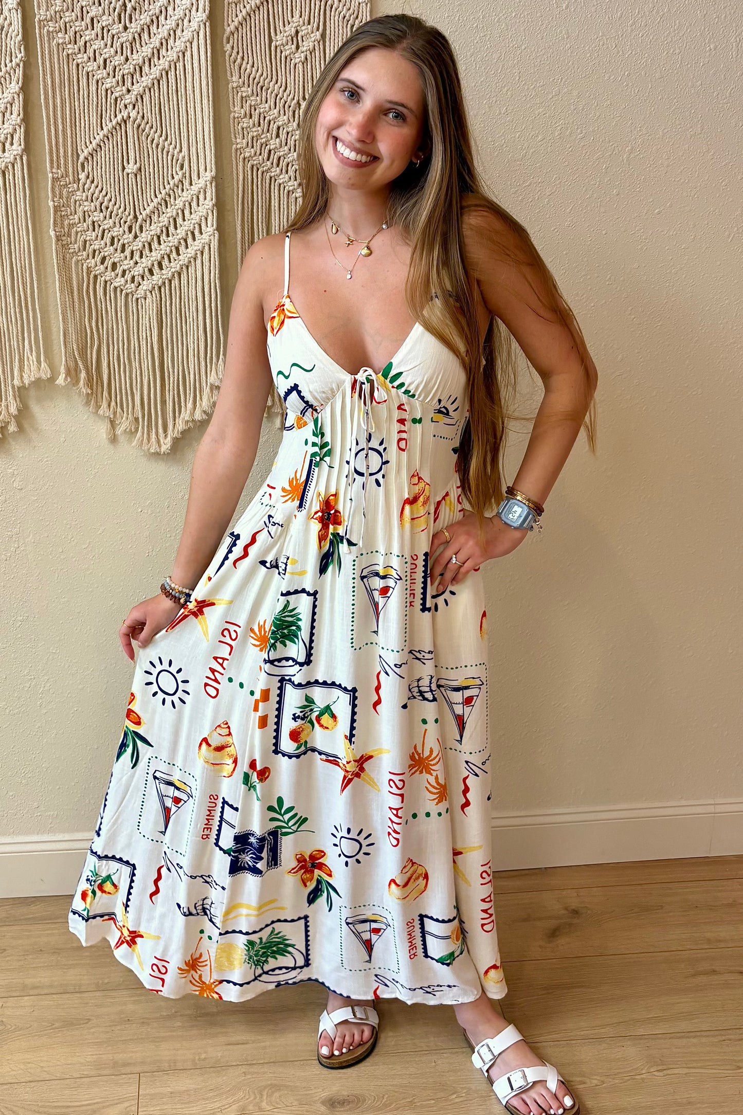 Isabella Tropical Print Maxi Dress