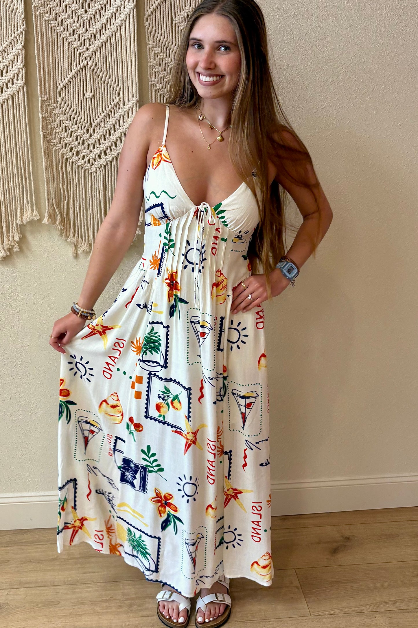 Isabella Tropical Print Maxi Dress