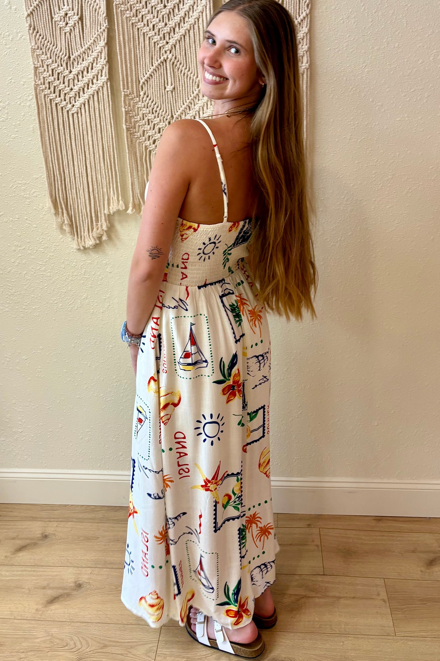 Isabella Tropical Print Maxi Dress