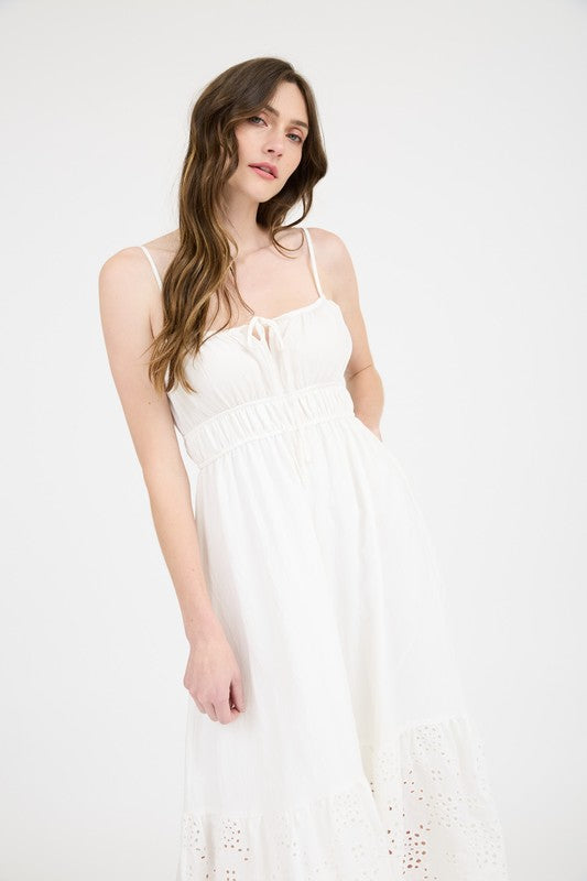 Addison White Eyelet Maxi Dress