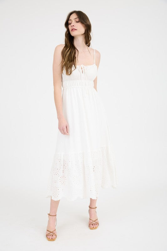 Addison White Eyelet Maxi Dress