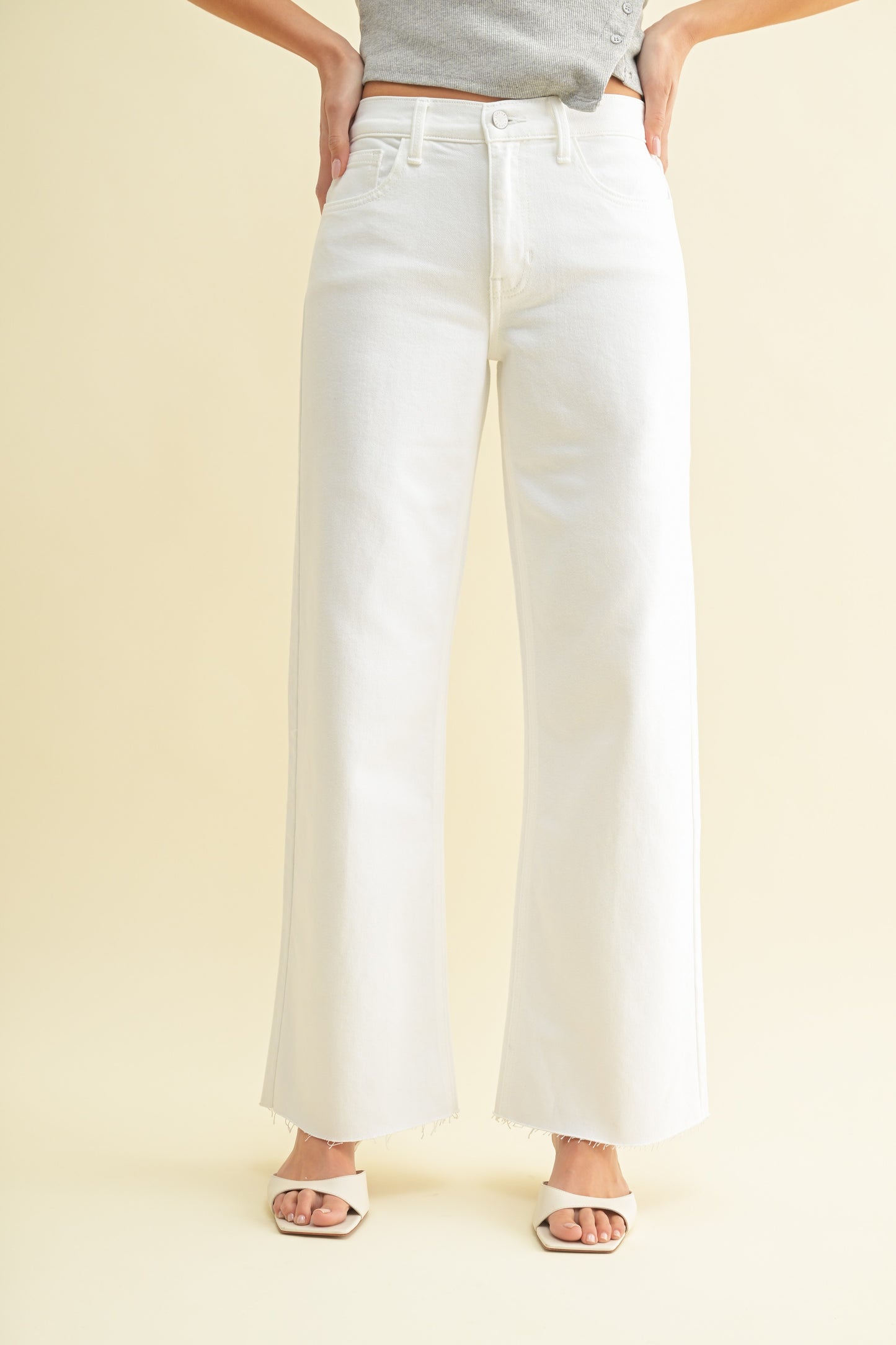 Just USA White Wide Leg Jeans