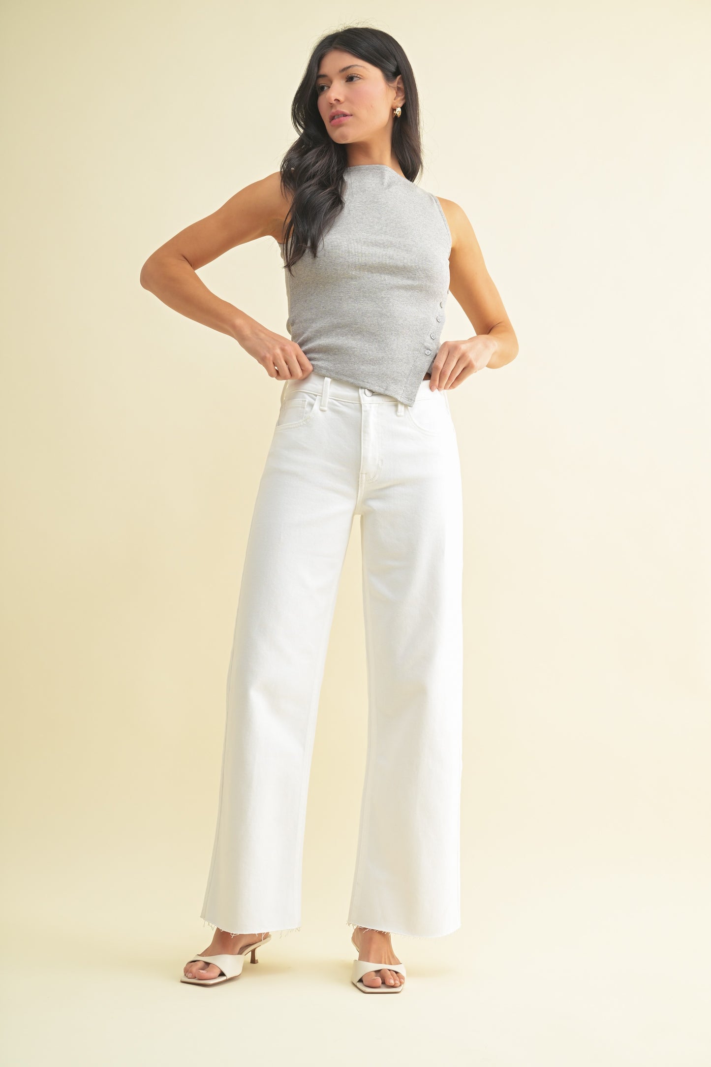 Just USA White Wide Leg Jeans